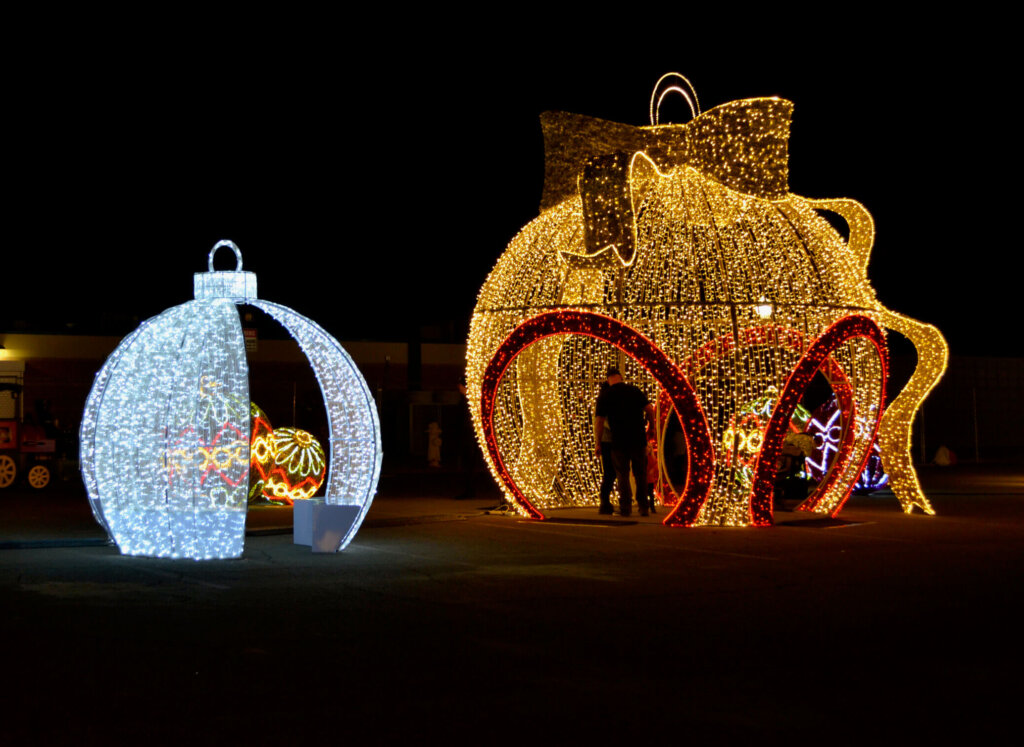 Large, lighted Christmas Ornaments