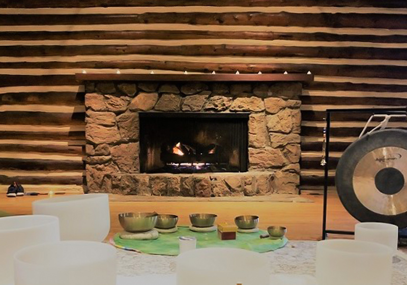 Sound Bath fireplace