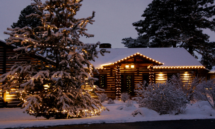 The Inn at night in winter