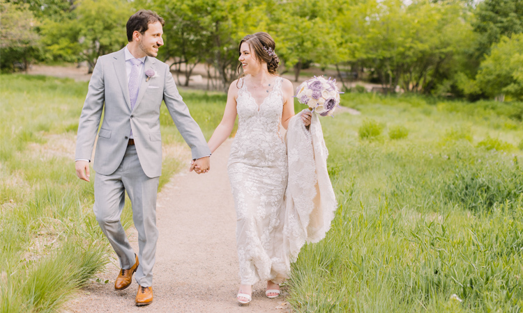 Happy wedding couple