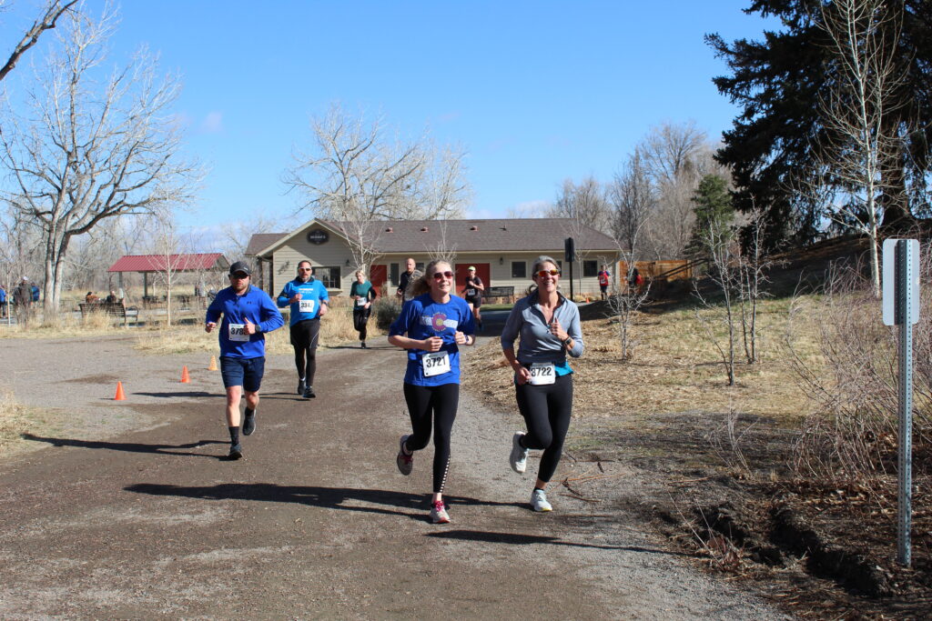 Runners on a trail