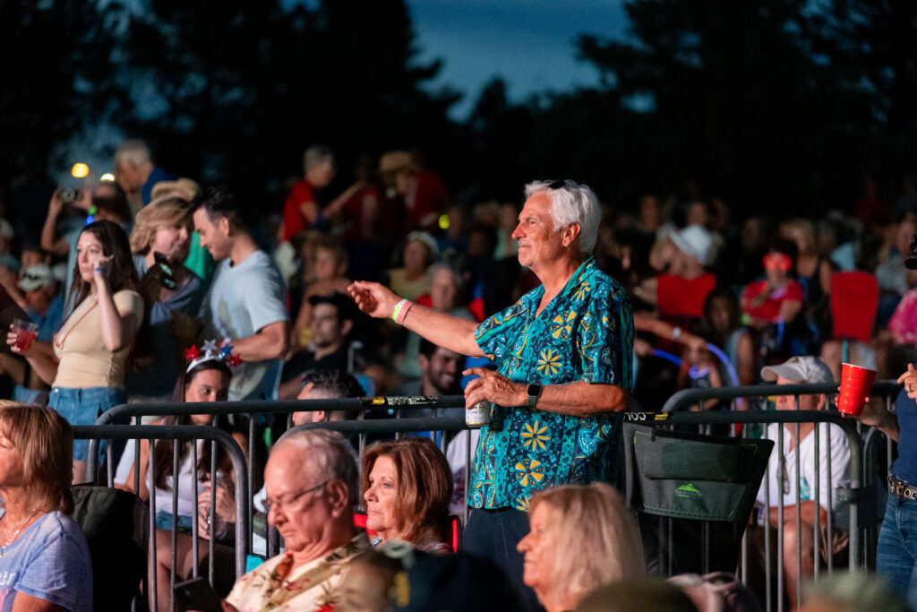 Man dancing in crowd