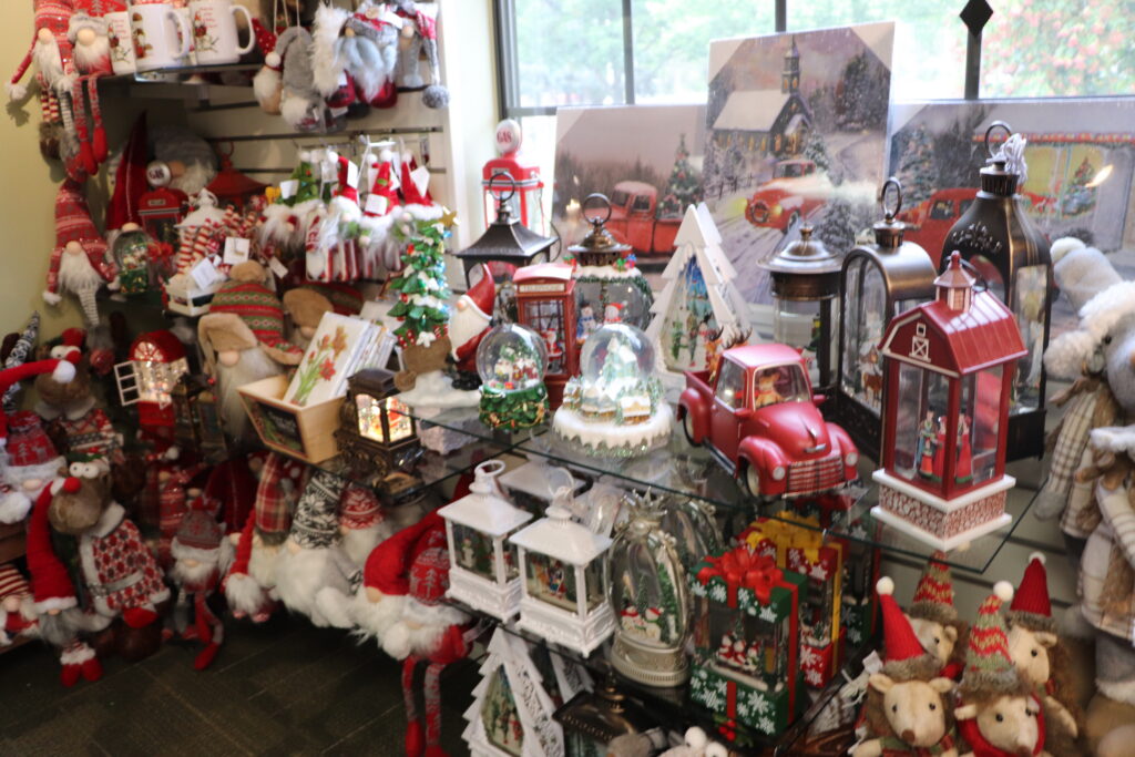 Display of christmas and holiday decor