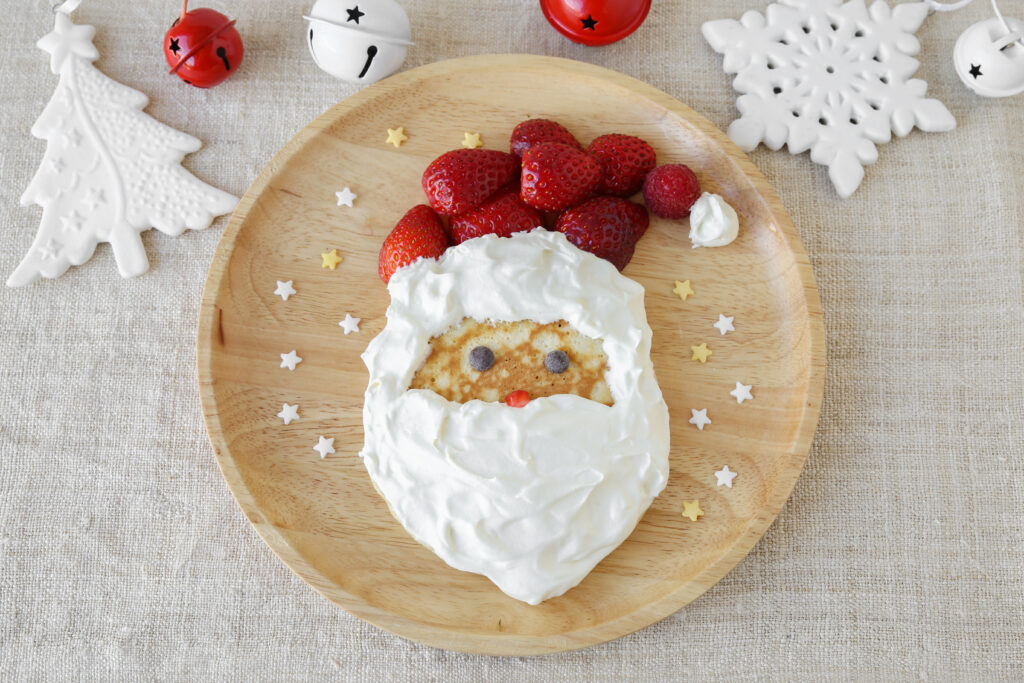 Fun homemade santa pancake breakfast for kids